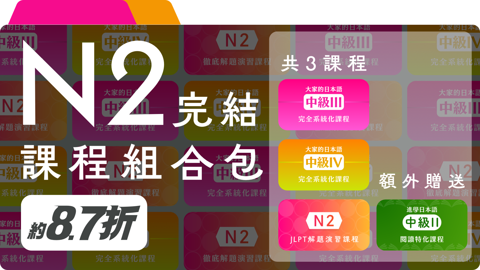 日檢N2單一級數套餐（適合已有N3者）