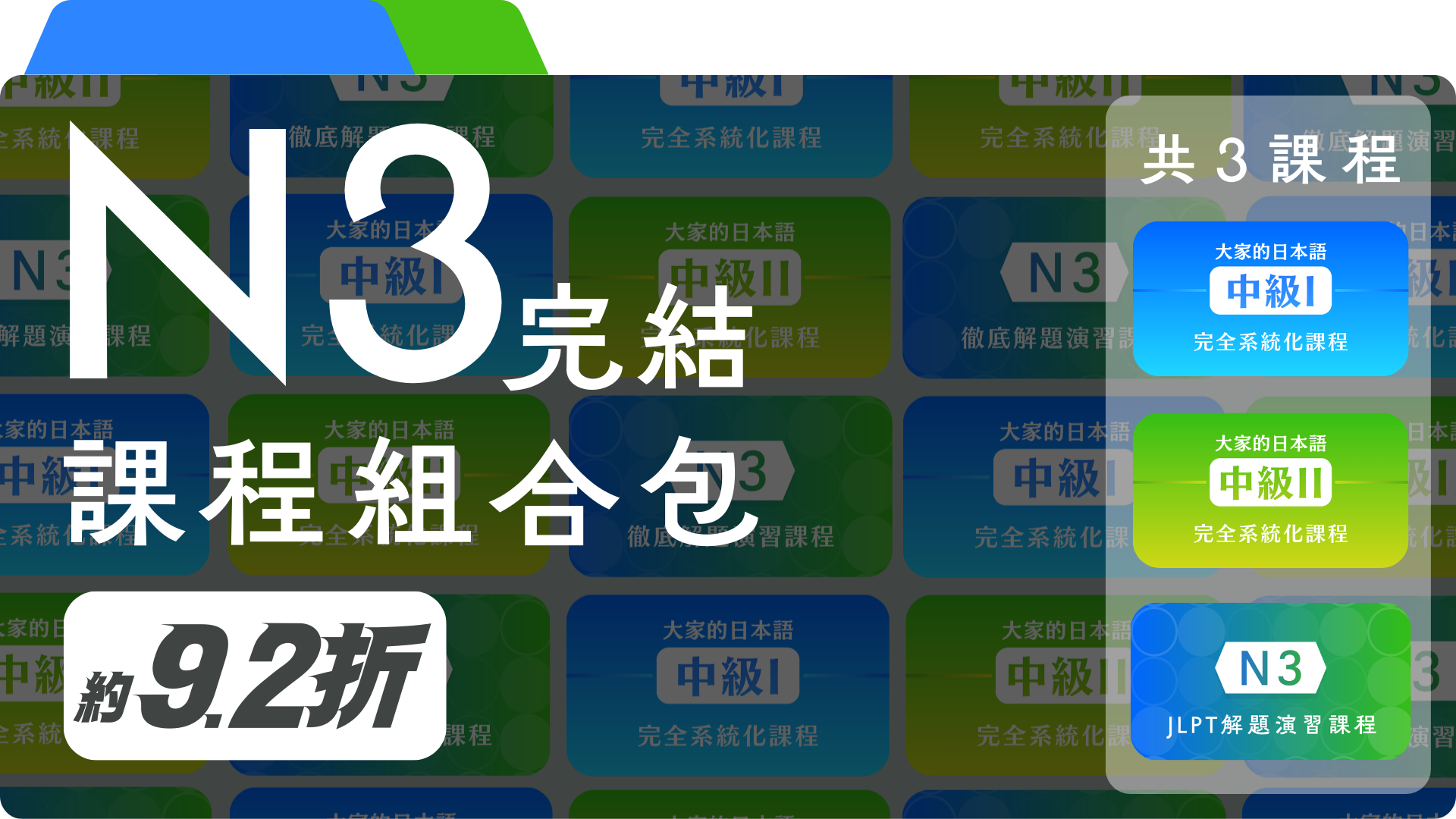 日檢N3單一級數特惠課程 本日文線上課程適合讀完大家的日本語進階二或考過日檢N4者即可報讀此課程