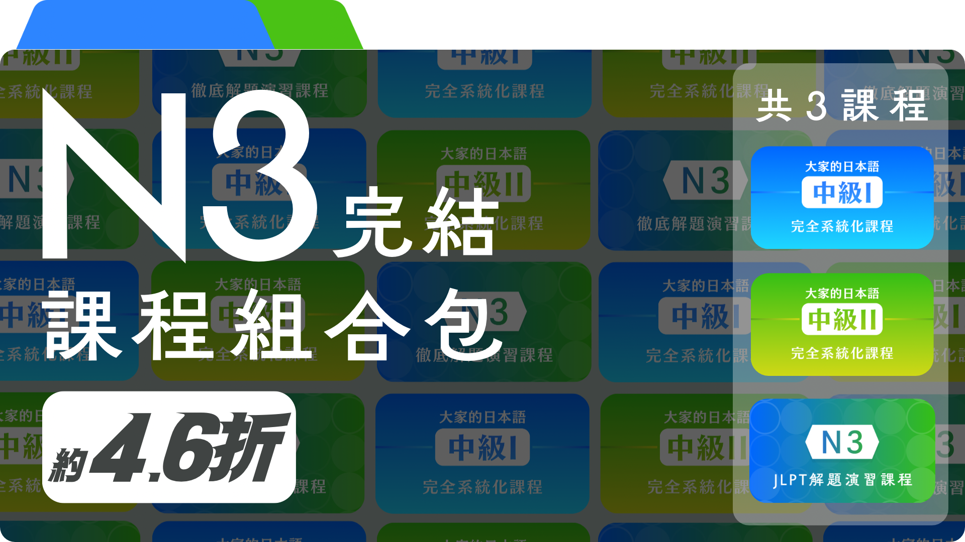 日檢N3單一級數特惠課程 適合擁有N4程度者